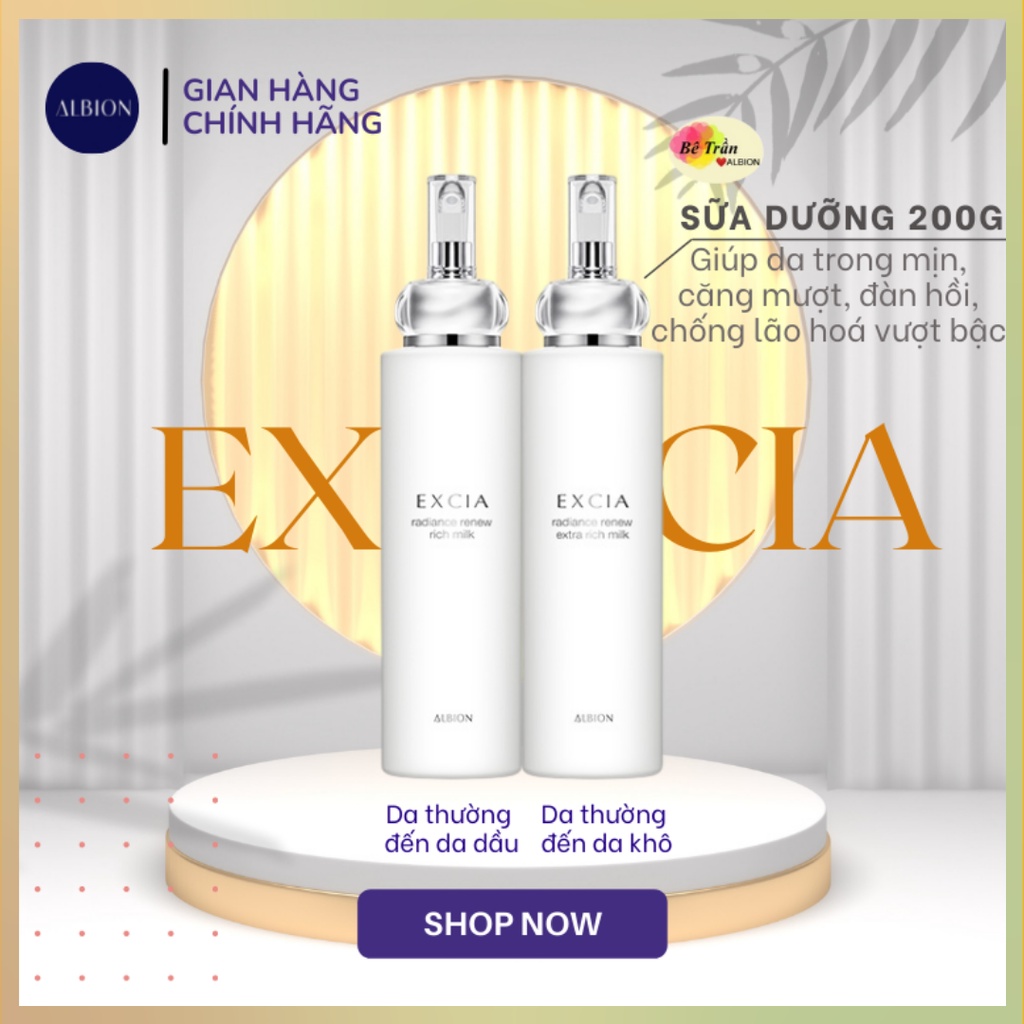 Sữa dưỡng, nước dưỡng làm sáng, chống lão hoá vượt bậc dòng Excia cao cấp Brightening/Renew