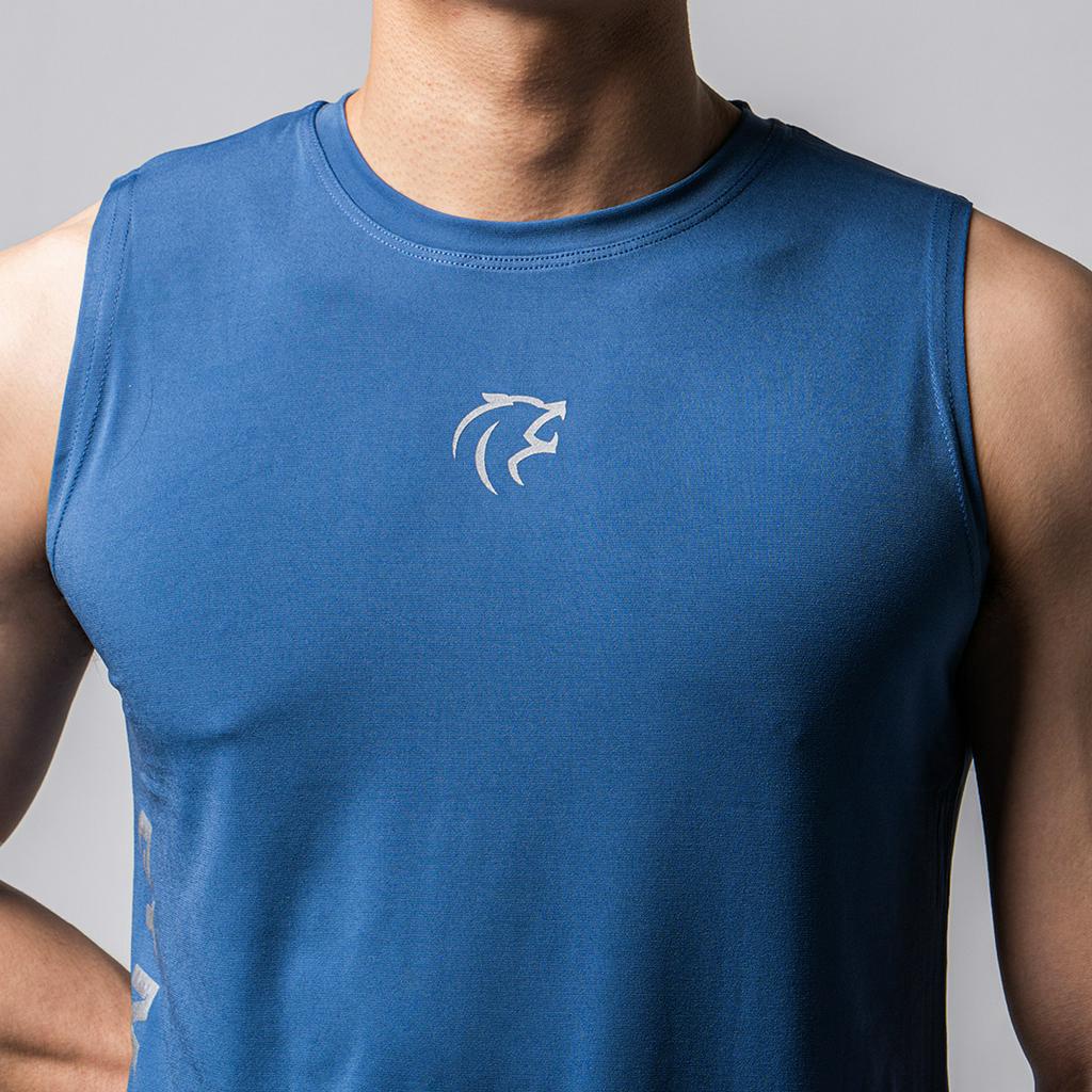 Áo Tanktop tập gym nam Gymlab form fit thể thao vải poly thoáng mát - MID LOGO