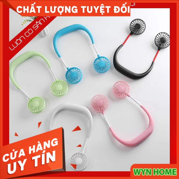 Quạt treo cổ mini tích điện 💝HÀNG CAO CẤP💝  đáng yêu tiện lợi