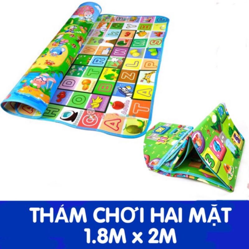 [FREESHIP] Thảm Xốp Cao Cấp Maboshi Loại 2 Mặt 1.8x2m, Thảm Cho Bé Chơi Và Học.