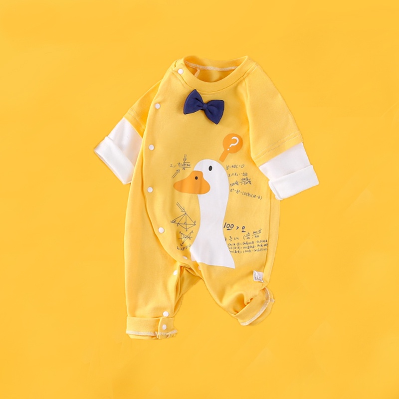 Bodysuit Cho Bé LOTUKA In Gấu Đáng Yêu, Bộ Liền Thân Dài Tay Thu Đông size 3-12kg