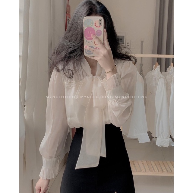 ÁO SƠ MI TƠ NƠ TO TIỂU THƯ CÓ LÓT CHẤT ĐẸP MS17818