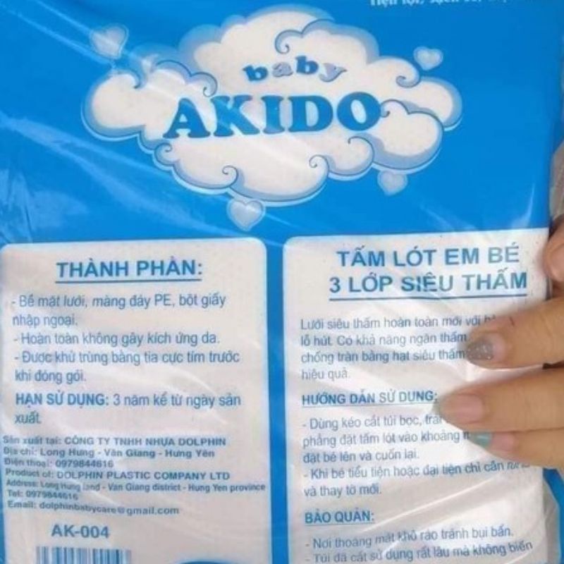 Miếng lót phân su, Tấm lót phân su,lót Akido 3 lớp ( dùng 1 lần, tiết kiệm, sạch sẽ)- 30 miếng