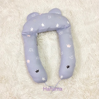 Gối chữ u vải xô Muslin chặn bé ngủ chống giật mình ngủ ngon