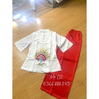 Đồ Lam Đi Chùa Nguyên Set Lụa Cao Cấp L12