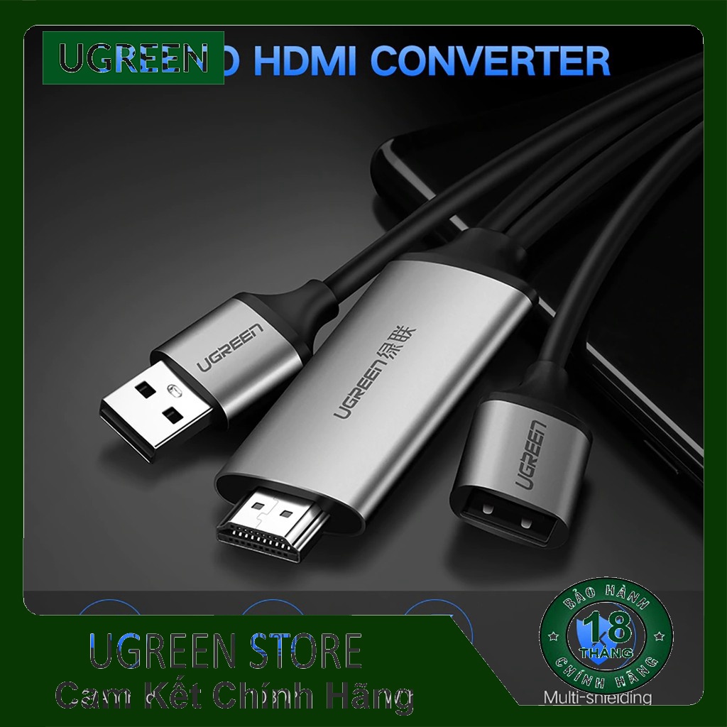 Cáp kết nối Điện Thoại với Tivi, Máy Chiếu có cổng HDMI hỗ trợ độ phân giải FullHD /UGREEN 50291