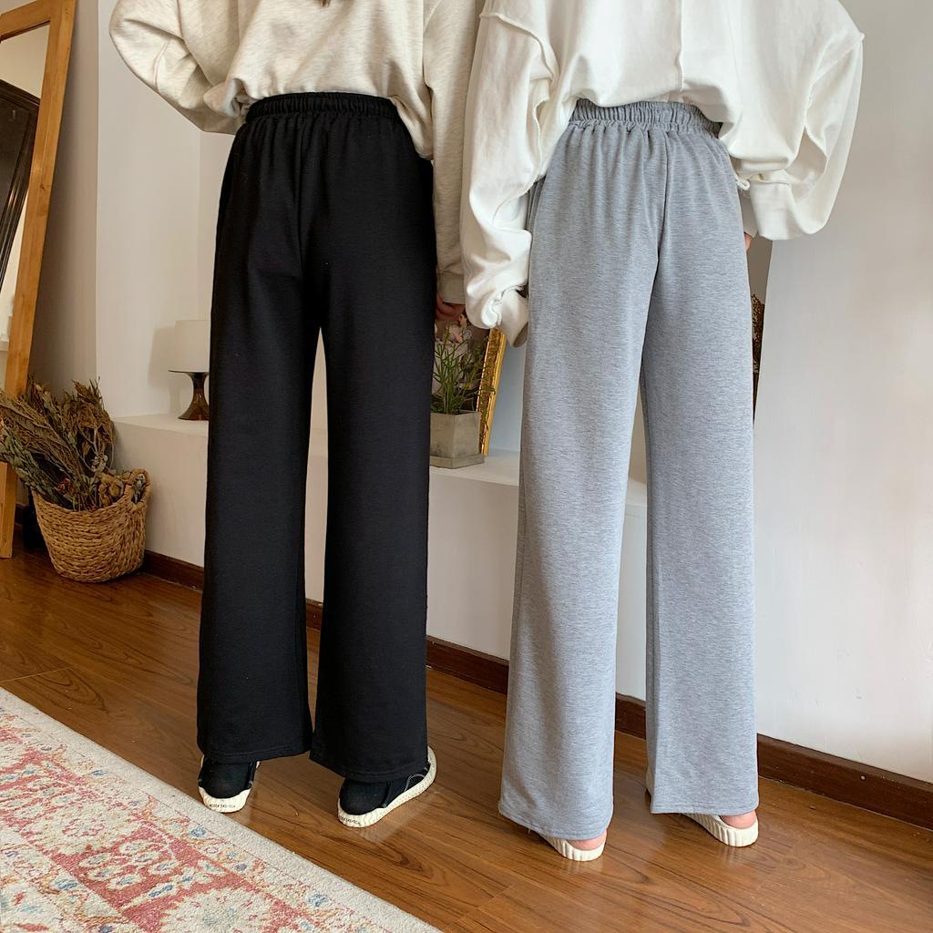 SUXI Quần Dài Ống Rộng Màu Trơn Thời Trang Nữ Tính