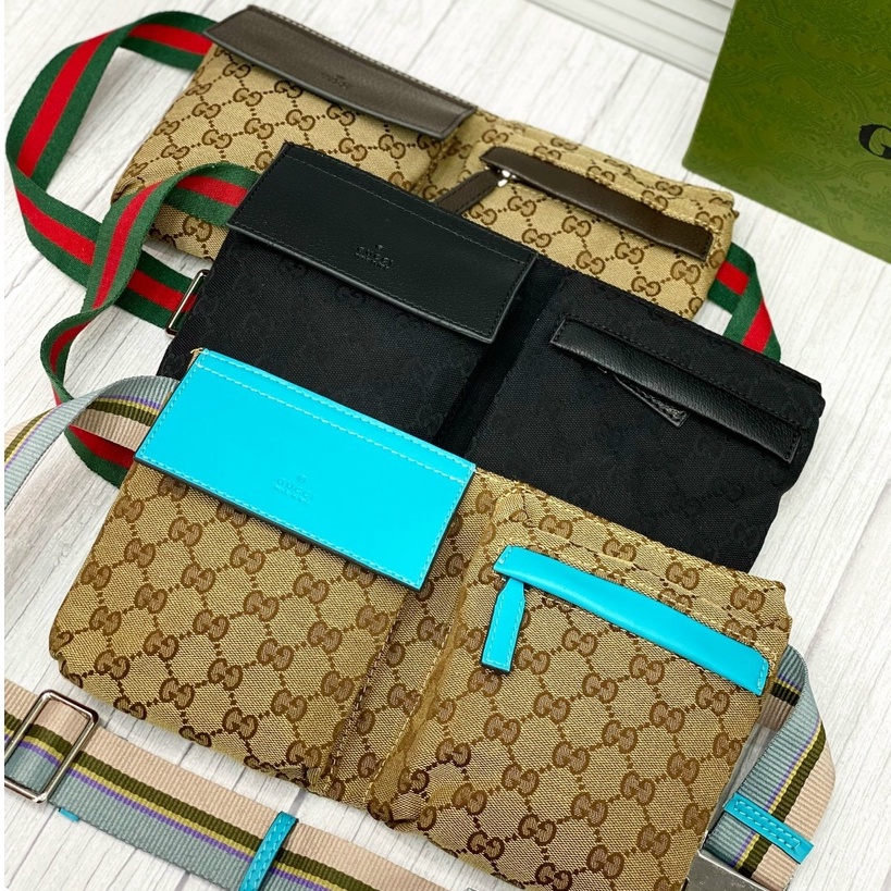 Túi đeo chéo, túi đeo bụng GCC vân monogram phối 2 túi LA fullbox
