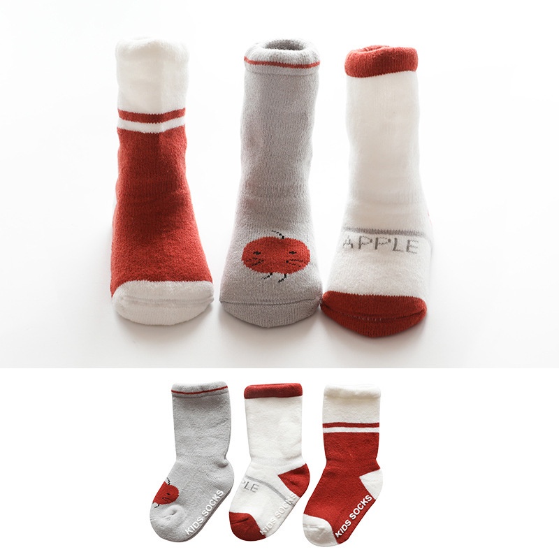 Set tất vớ 3 đôi cổ cao cho bé Kido House, chống trơn trượt, co giãn tốt - Nắng Của Mẹ_TAT3AE
