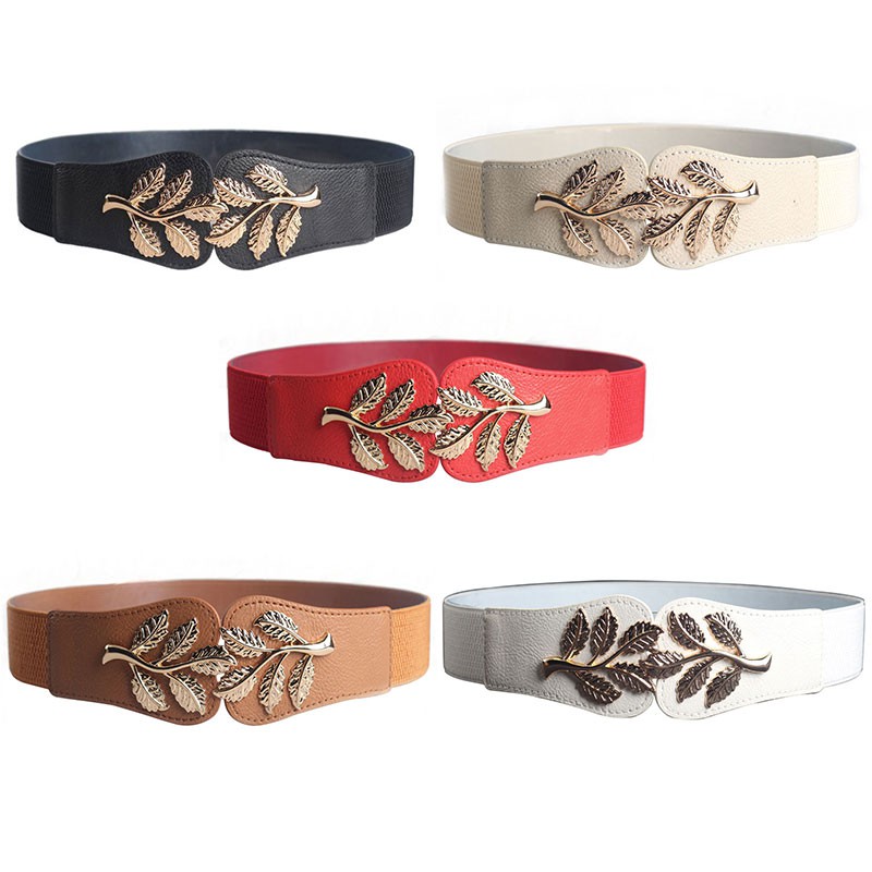 [Baywellfashion]Womens Belts Elastic Stretch Cinch Fashion Dress Decorative Belts Skirt Waistband