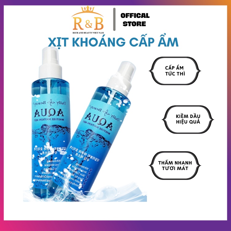 Xịt khoáng dưỡng ẩm R&B Aqua Mỹ phẩm Hàn Quốc Chính Hãng XK8130 [100% CHÍNH HÃNG + QUÀ TẶNG KÈM] - Xịt khoáng | TheFaceHolic.com