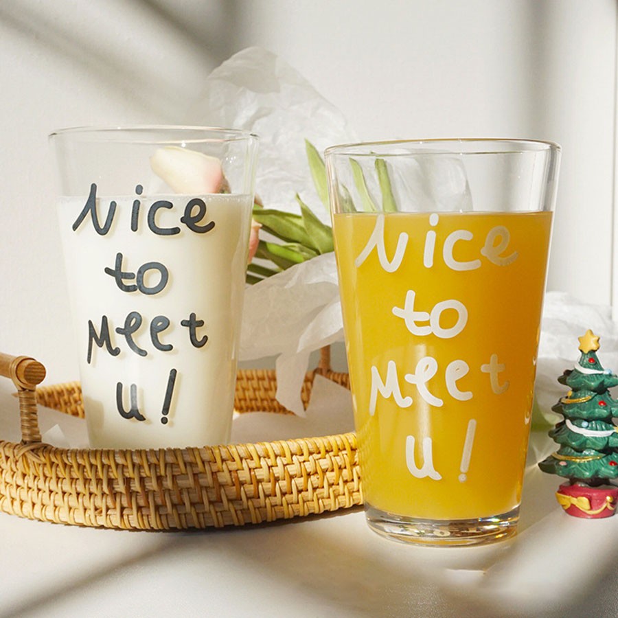 Cốc Thuỷ Tinh [𝐍𝐞𝐰] - Ly Thuỷ Tinh Uống Trà, Uống Nước, Cà Phê, Sinh Tố, Nhiều Mẫu Chữ, Có Vạch Chia ml- C07 | BigBuy360 - bigbuy360.vn