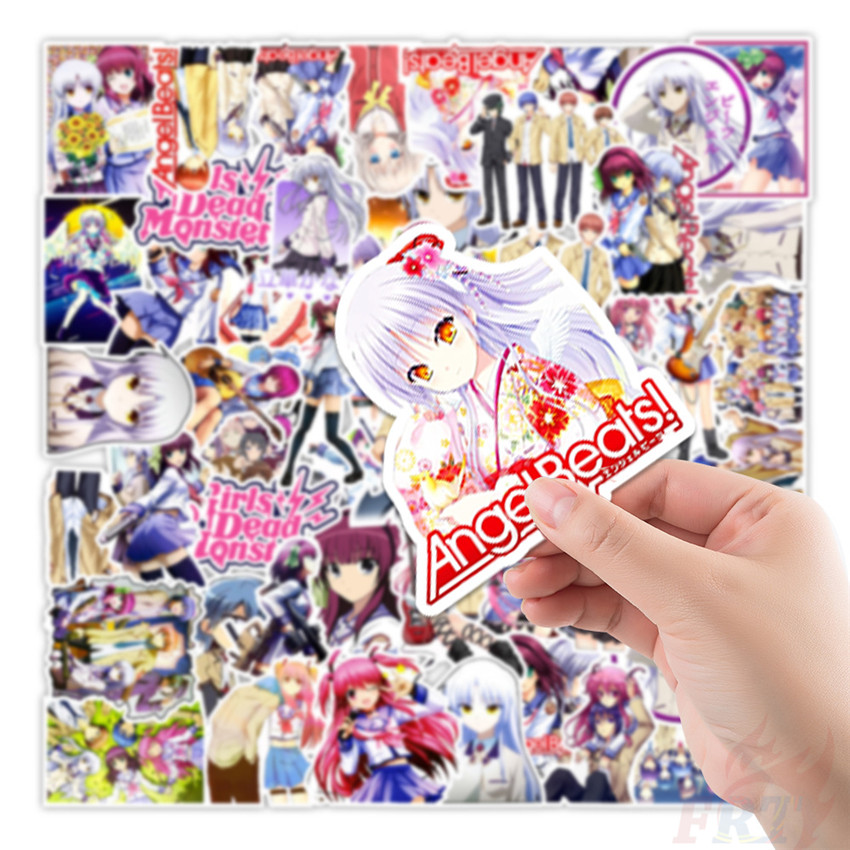 Set 50 nhãn dán họa tiết hoạt hình Angel Beats xinh xắn