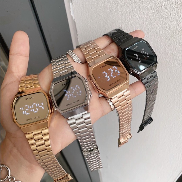Đồng hồ unnisex nam nữ Tráng gương full LED cảm ứng cao cấp, dây thép sang trọng cho giới trẻ - STORE GSHOCK