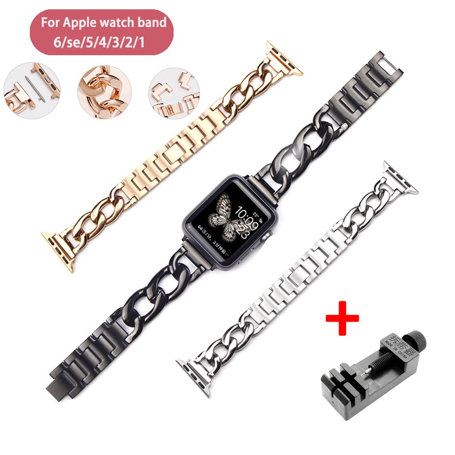 Dây Đeo Inox Cho Đồng Hồ Thông Minh Apple Watch 40mm 44mm 38mm 42mm Series 7 6 5 4 3 2