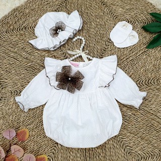 [ CÓ QUÀ TẶNG 🥰] Body tháng thôi nôi cho bé kèm mũ xinh xắn quà tặng đầy tháng thôi nôi