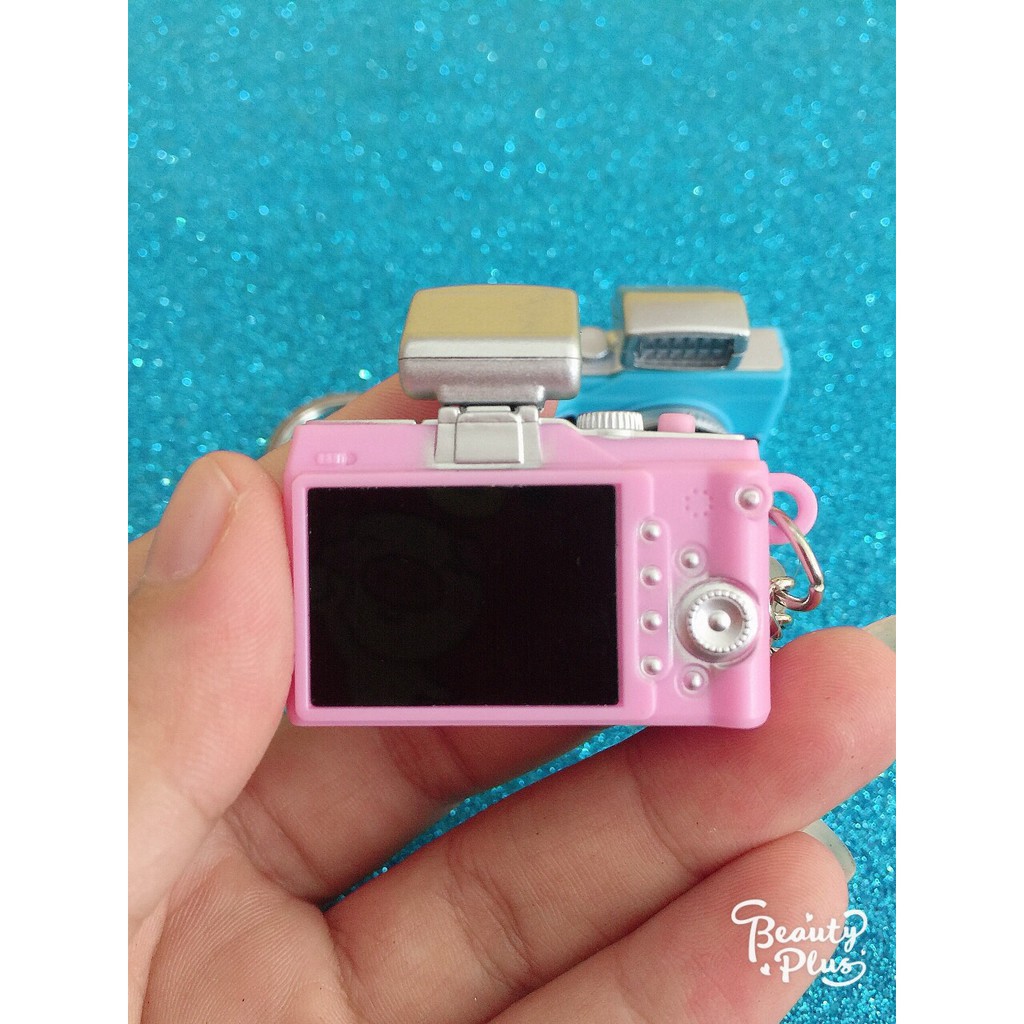 1 Móc Khóa Hình Máy Ảnh Có Đèn Led Phát Sáng-Móc khóa hình máy ảnh mini có đèn LED độc đáo