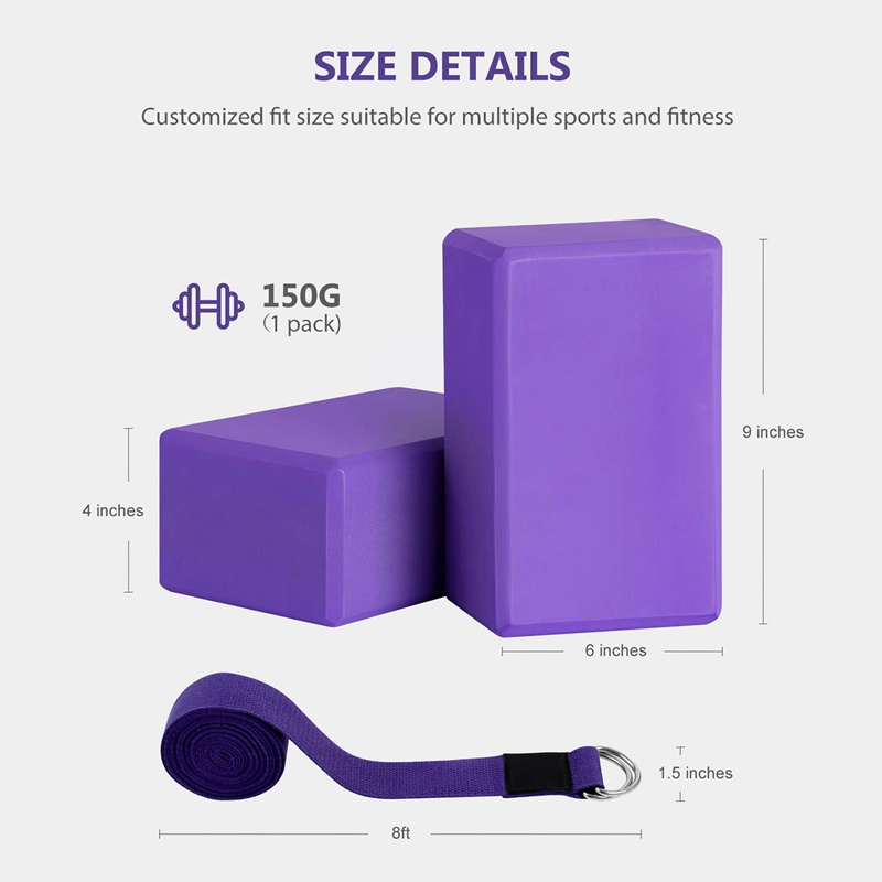 Khối Xốp Eva Mềm Chống Trượt Màu Tím Hỗ Trợ Tập Yoga