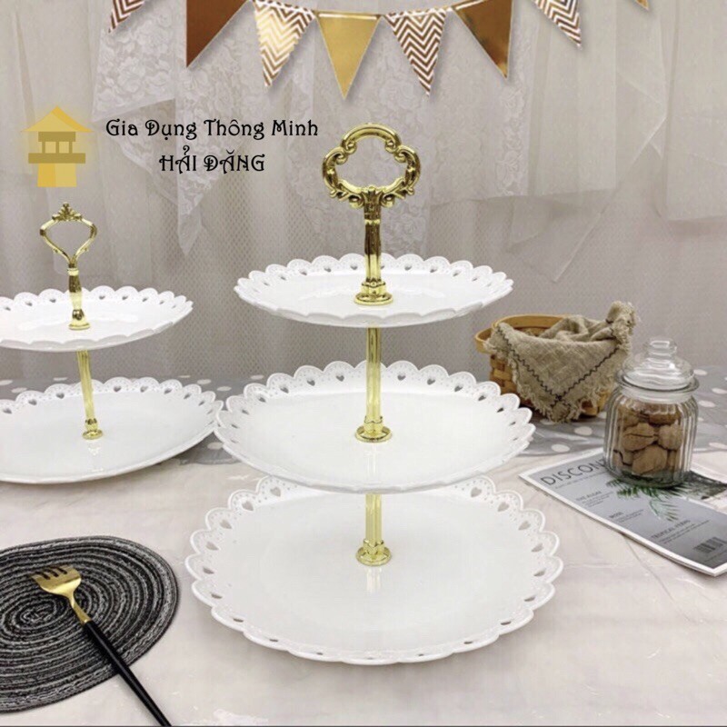 Khay Mứt, Khay Đựng Bánh Kẹo Hoa Quả 3 Tầng Bằng Nhựa Cao Cấp Dài 38cm | BigBuy360 - bigbuy360.vn