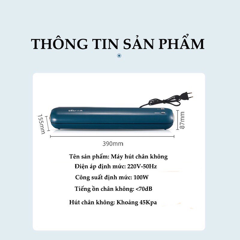 [Chính hãng Bear ]Máy Hút Chân Không  Và Hàn Miệng Túi 2In 1 ,Bảo quản Thực pẩm Cao Cấp- Chống Nước ,Bảo Hành 12 Tháng