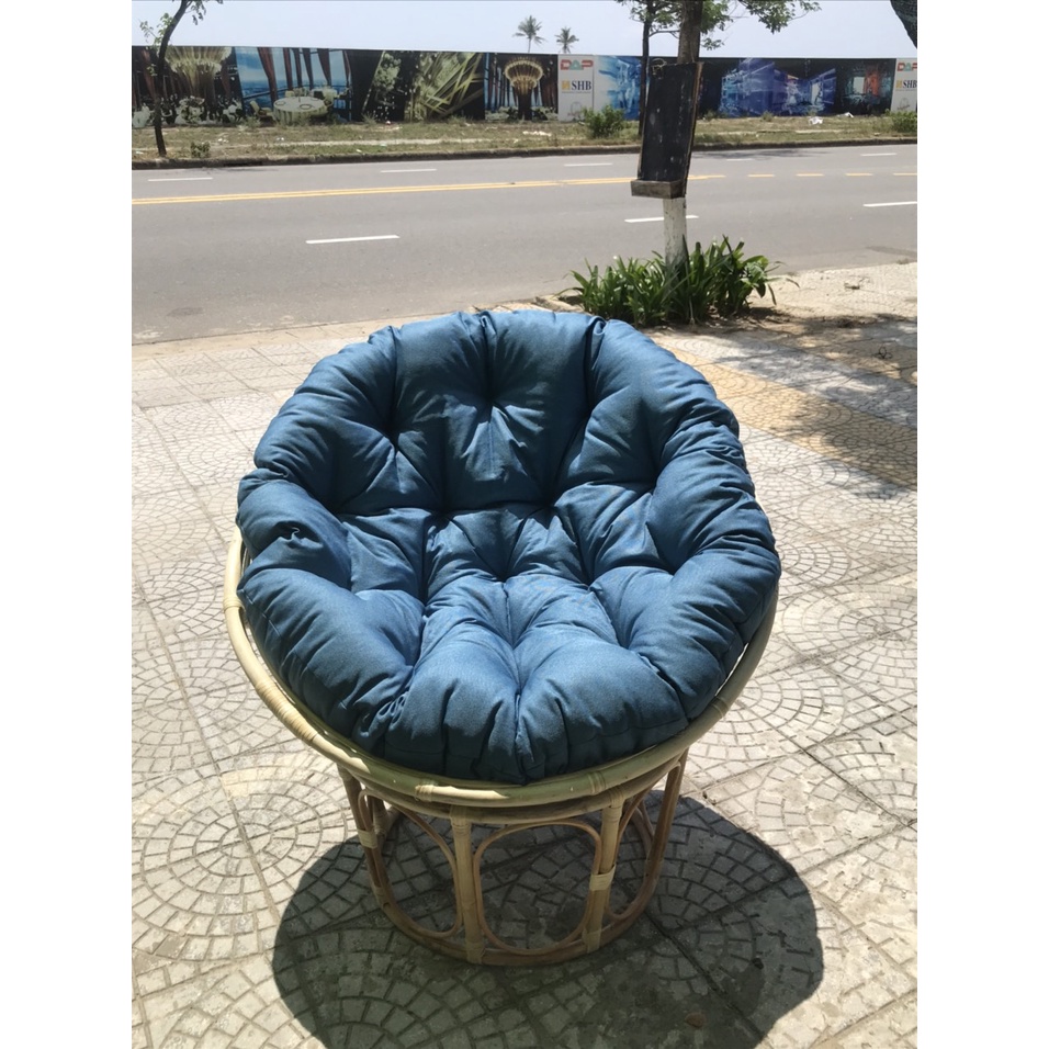 Ghế Papasan Bằng Mây Tự Nhiên Ghế Thư Giãn Kích Thước 1m Kèm Nệm Siêu Xinh Xắn