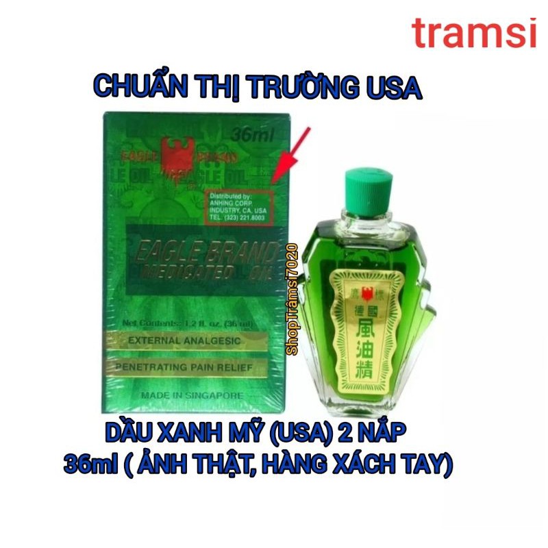 36ml dầu gió xanh chính hãng Singapore xuất Mỹ, chuẩn USA nội địa Mỹ