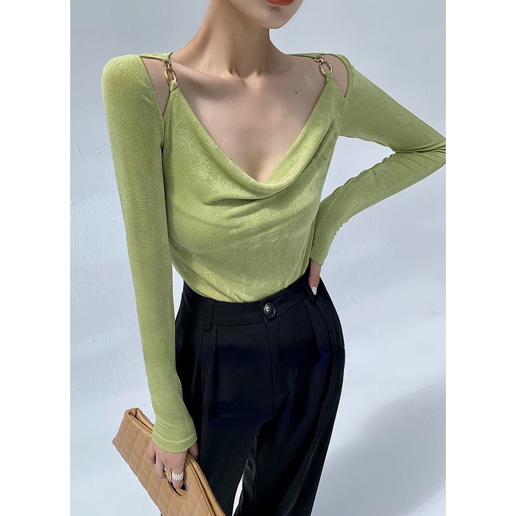 Áo nữ tay dài thiết kế mới mùa thu năm 2021