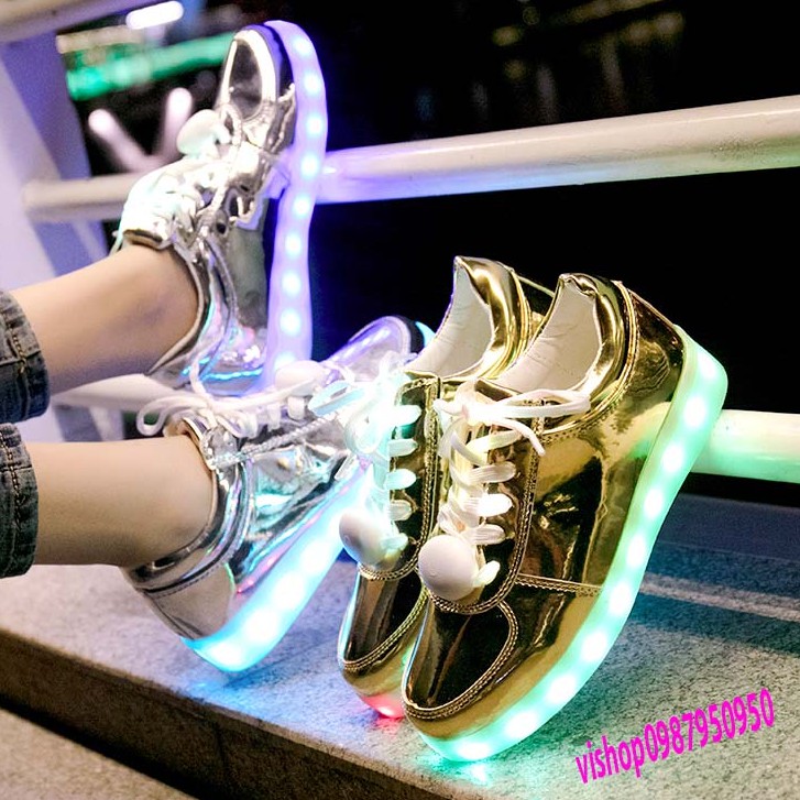 Giày Phát Sáng Vàng Bóng - giày phát sáng 7 màu
