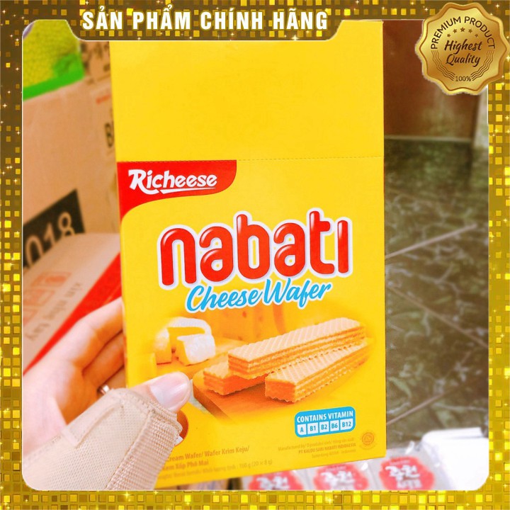 Bánh Xốp Nabati Phô Mai Cheese Wafer 160g (Hộp 20 thanh)