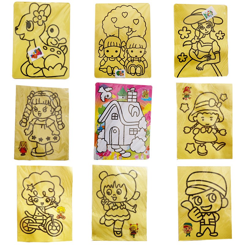 Tranh cát xinh nhiều màu sắc nhiều mẫu mã cho bé sáng tạo TO08