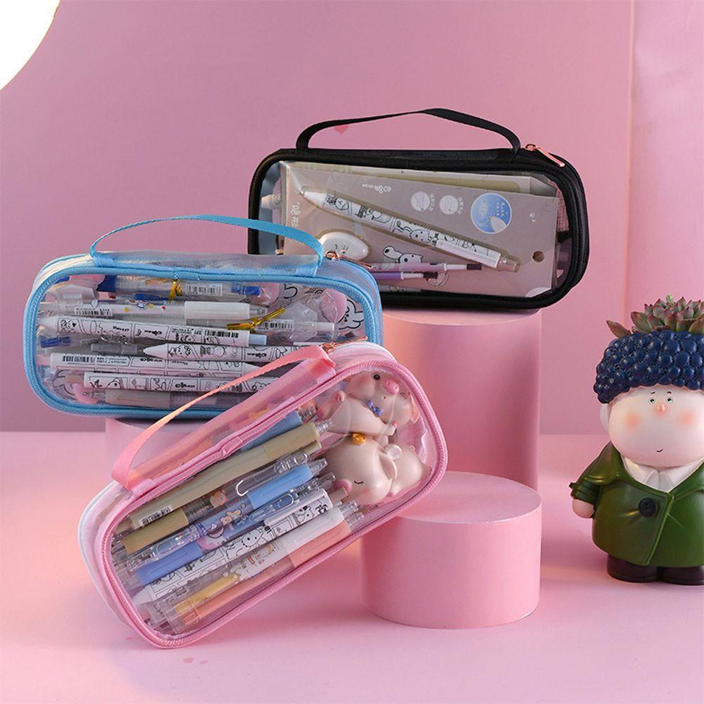 Túi đựng bút mỹ phẩm trang điểm MMULCK PVC trong suốt sức chứa lớn nhiều màu sắc tùy chọn làm quà tặng cho nữ