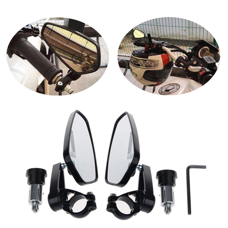 Gương Chiếu Hậu 7 / 8 &quot;22 Bằng Nhôm Màu Đen Thông Dụng Cho Xe Máy