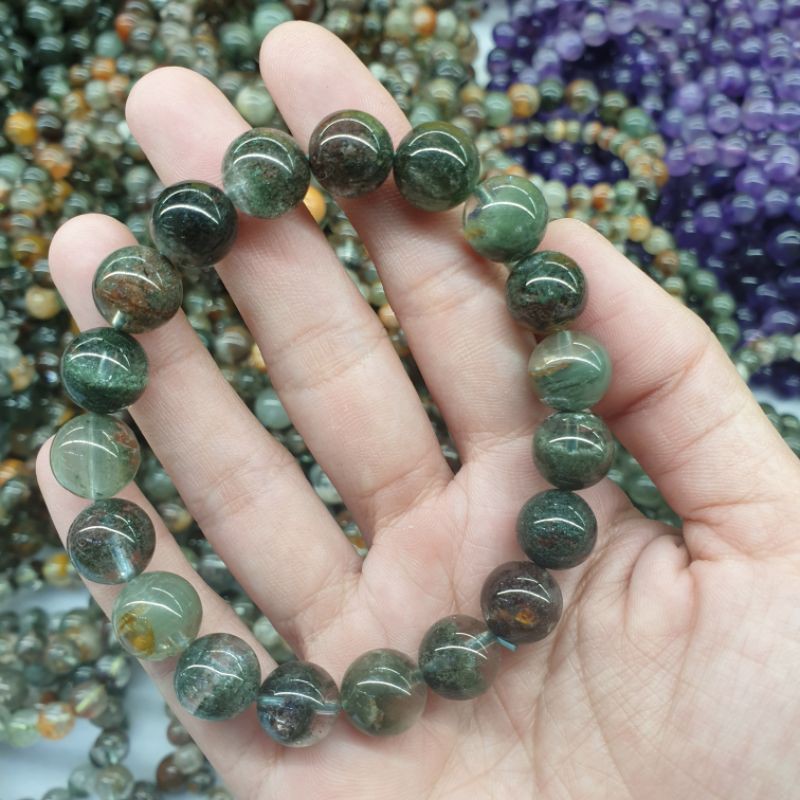 Vòng tay đá thach anh ưu linh xanh