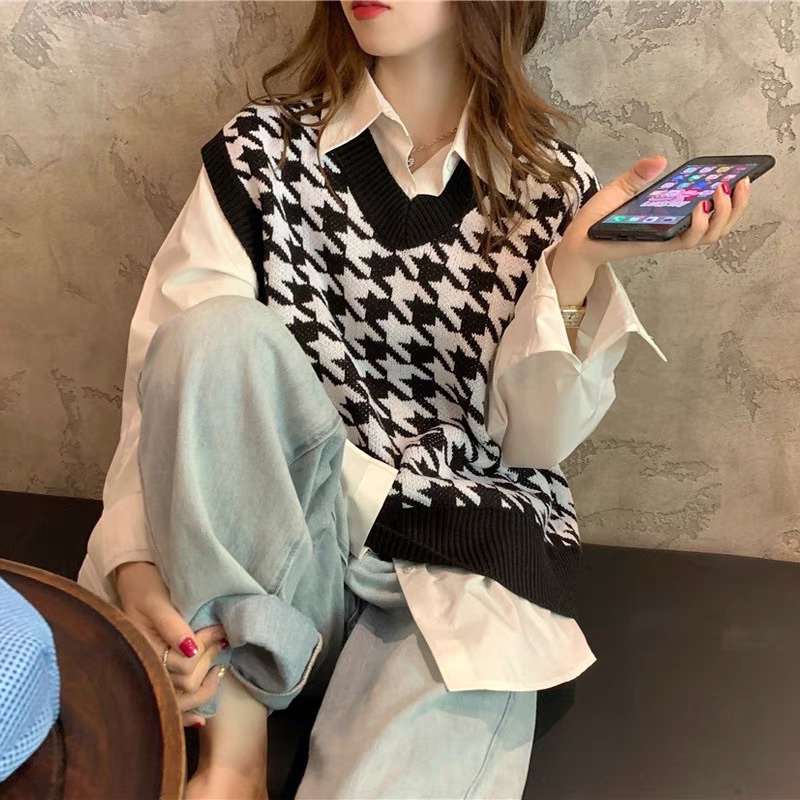 Áo Ghile Kẻ Màu Vintage Viền Nhiều Màu Chất Len Dày Dặn