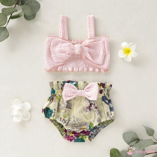 Set áo và quần in hoa xinh xắn dành cho bé gái