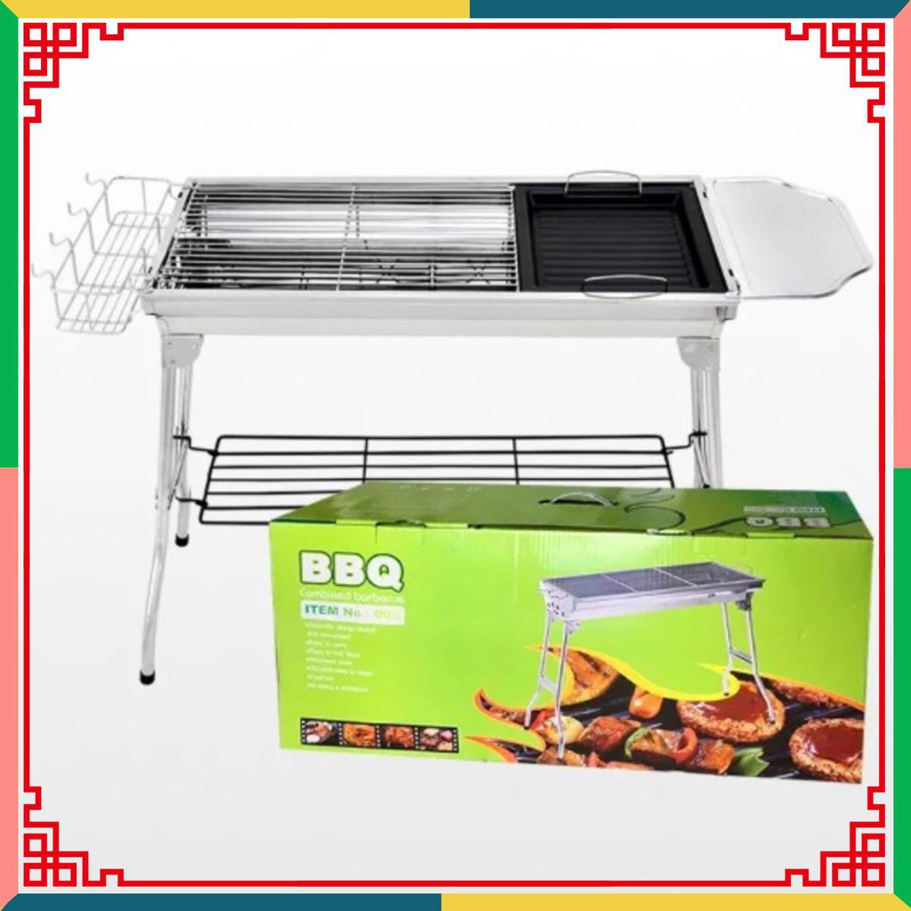 Lò nướng than inox xếp gọn ngoài trời BBQ Full Set [Giá đẳng cấp]