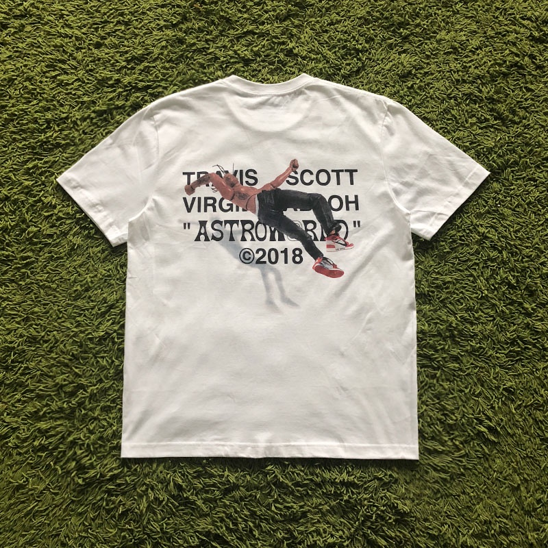 Áo Thun Ngắn Tay In Hình TRAVIS SCOTT Virgil AJ1 Phong Cách hip hop Cho Nam Và Nữ AJ4
