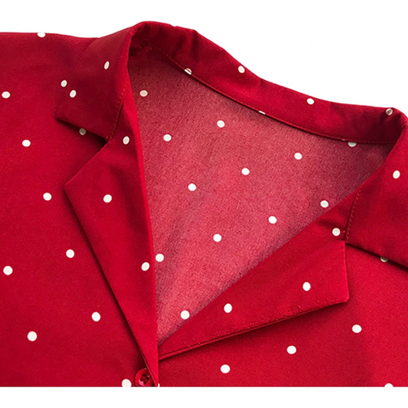 Áo Sơ Mi Chiffon Chấm Bi Thời Trang Cho Nữ