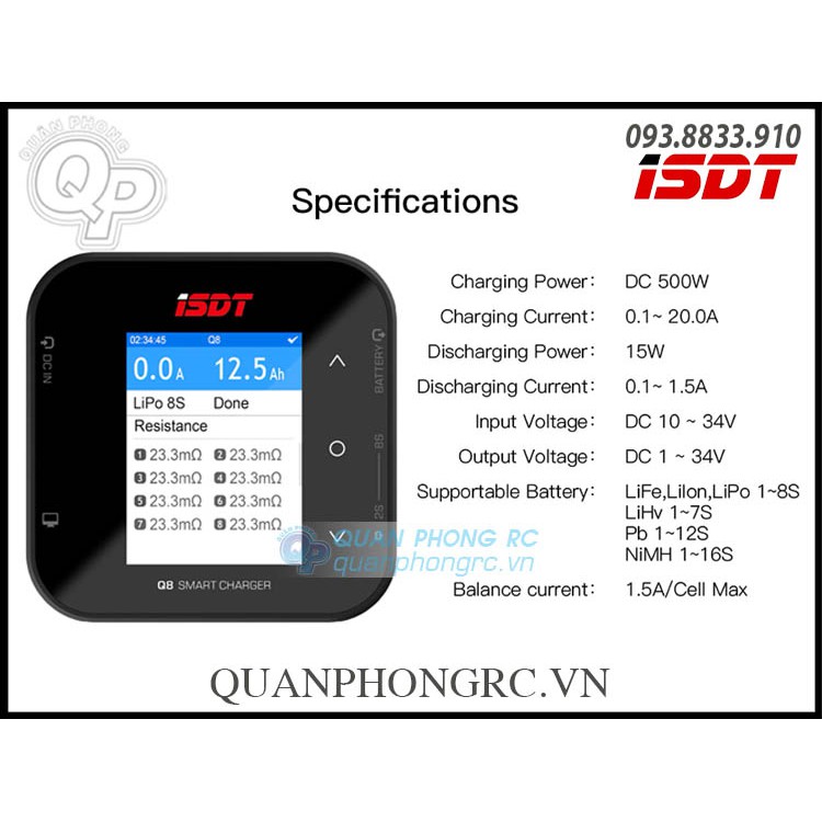 Sạc ISDT Q6 Nano 200W 8A 1-6S Smart Charger