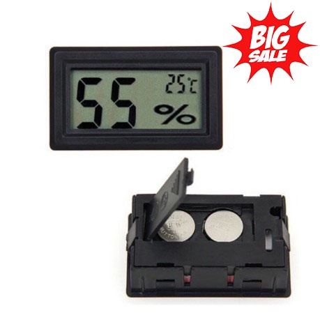 Ẩm kế Nhiệt kế điện tử mini chuyên dụng cho máy ảnh, đồng hồ đo nhiệt độ, độ ẩm cho phòng ngủ khách văn phòng xe hơi