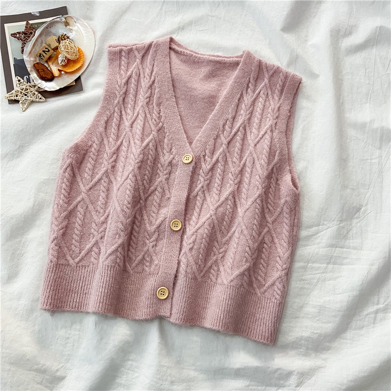 Áo Len Không Tay Thiết Kế Mới Thời Trang Mùa Thu Theo Phong Cách Retro Cho Nữ