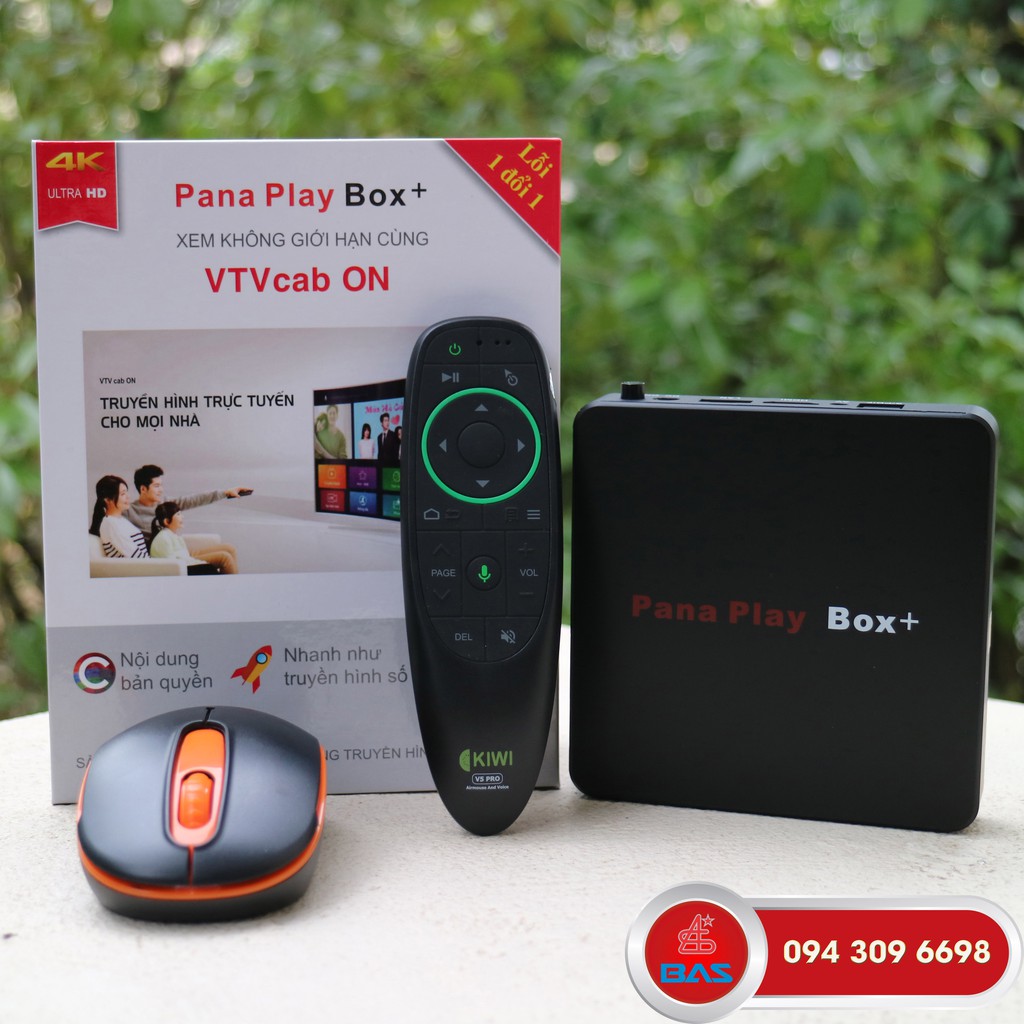 TV Box Ram 4G Pana Play Box +, Android box hỗ trợ tìm kiếm giọng nói, tích hợp cổng quang, bảo hành 12 tháng