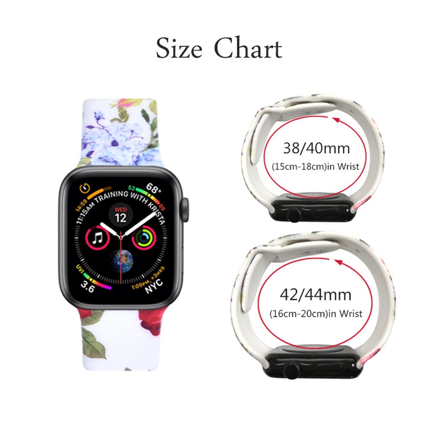 BR Dây đeo silicone thay thế họa tiết da báo độc đáo cho Apple Watch 38 40 42 44 MM series 1 2 3 4