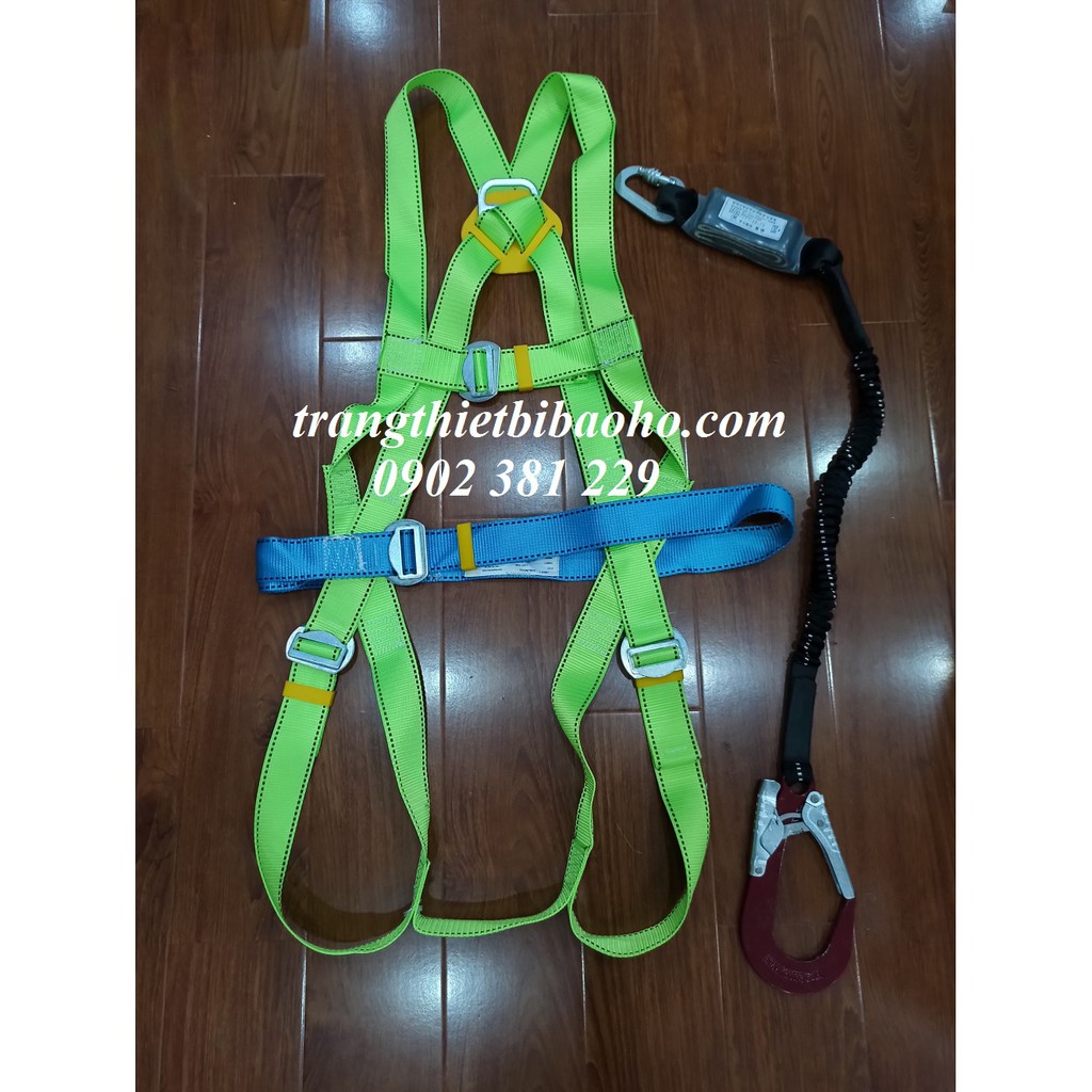Dây an toàn toàn thân Polyester lụa 1 móc nhôm dây thun đàn hồi chống sốc Hàn Quốc