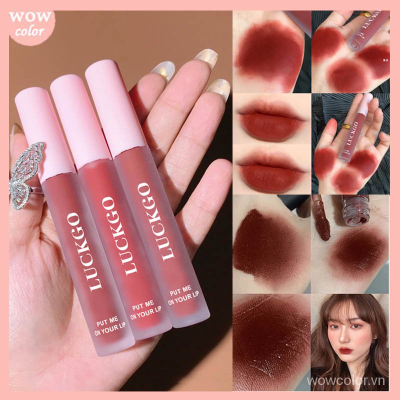 [Hàng mới về] Son môi LUCKGO tông lì mịn như nhung chống thấm nước trang điểm lâu trôi thời trang