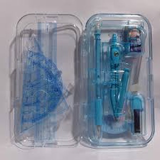 Bộ compa + Eke 7701 (2 màu Xanh + Hồng)