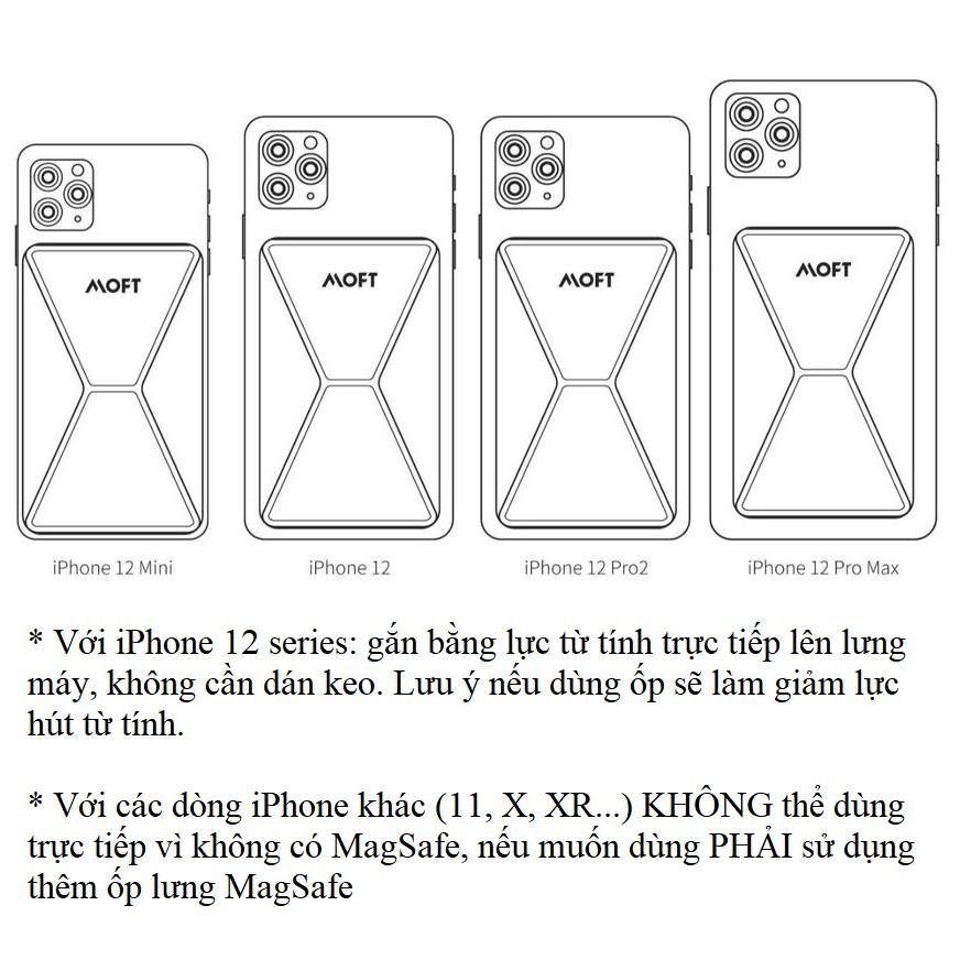 Giá đỡ điện thoại kiêm ví đựng thẻ MOFT Snap-On MagSafe iPhone 12 series sử dụng từ tính không dán MOF-12 | BigBuy360 - bigbuy360.vn