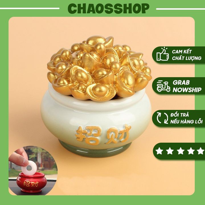 Bát tụ bảo may mắn tặng tinh dầu nước hoa ⚡ FREESHIP ⚡ Đồ trang Trí ô tô CHAOSSHOP