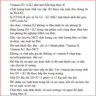 Đồ uống D3 K2 Mk7 20ml của Đức