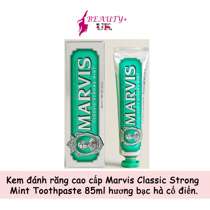Kem đánh răng cao cấp Marvis Classic Strong Mint Toothpaste 85ml hương bạc hà cổ điển
